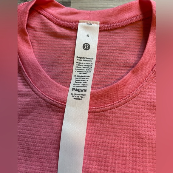 NWT Lululemon Swiftly Tech Cropped Short Sleeve Tank Size 6–Sakura Pink - Picture 4 of 6